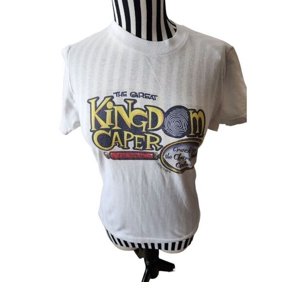 Vintage Y2K Kingdom Caper White Graphic T-shirt S Christian Religious Jesus - Picture 1 of 5